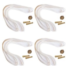 Blank Bolo Tie Parts Kit Round Slide Textured Tips White Cord Goldtone Pk/4