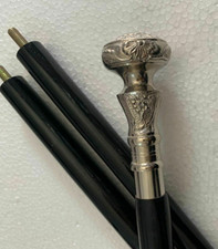 collectible designer nickel finish Royal Brass Handle Style black Walking Stick