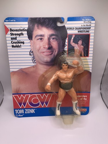 WCW Galoob Tom Zenk carded figure wwf english card...