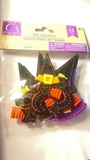 HALLOWEEN Felt Stickers Witch Boot Hat  Bat Pumpkin  Ghost
