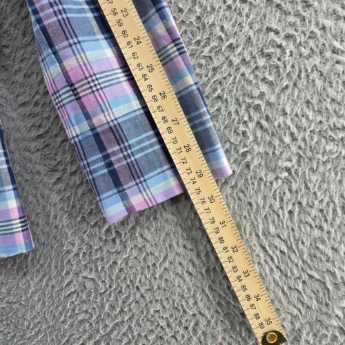 Talbots Womens Linen Blend Jacket Blazer 6 Petite Blue Pink Plaid Preppy - Picture 10 of 12