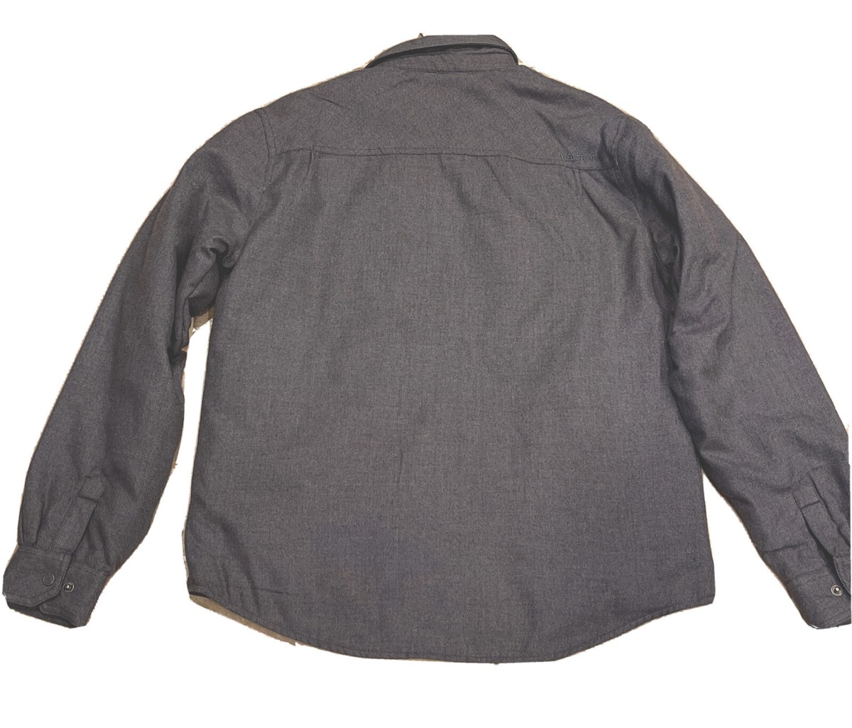 Mens Sz L MARMOT Snap Front Jacket Coat Gray Flap Pockets | eBay