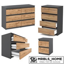 Kommode mit 2-8 Schubladen Sideboard Schubladenschrank (Grau Matt - Wotan)