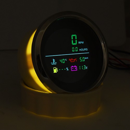Misuratore LCD 85 mm tachimetro temperatura olio pressione carburante misuratore voltmetro - Foto 10 di 11