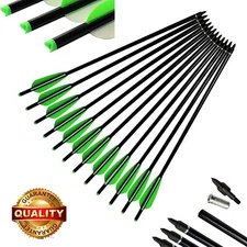 16/18/20/22in Archery Crossbow Bolts Aluminum Arrows Half Moon Nock for Hunting