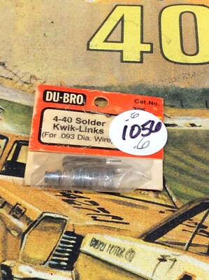 Dubro 305 4-40 Solder Kwik-Links For: .093 Dis. Wire {2pc} NewInPack USA Shipped