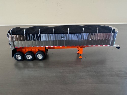1/64 DCP/First Gear- MAC Chrome End Dump Tri- Axle Trailer w/ Orange Frame - Picture 7 of 14