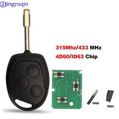 3 Buttons Remote Key Fob 315Mhz 433MHz 4D60 ID63 Chip For Ford Mondeo Focus