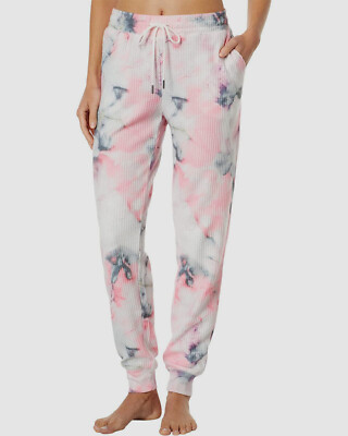 $70 PJ Salvage Women's Pink Ivory Tie-Dye Pajama Pants Marble Sleepwear  Size L