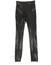 SPANX Faux Leather Shiny LEGGINGS- 2437 Small Black Pull On Yoga Casual 24X27