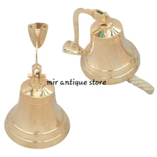 5.5''  Vintage Brass Bell Front Door Ships Bell Personalized message Text Gift's
