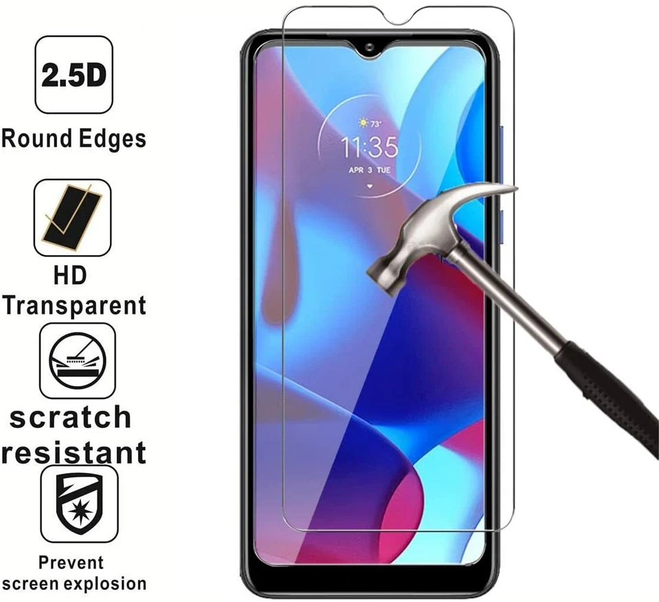 Protector de pantalla de vidrio templado premium HD transparente para Motorola Moto G Pure 2021 Foto 3 de 4