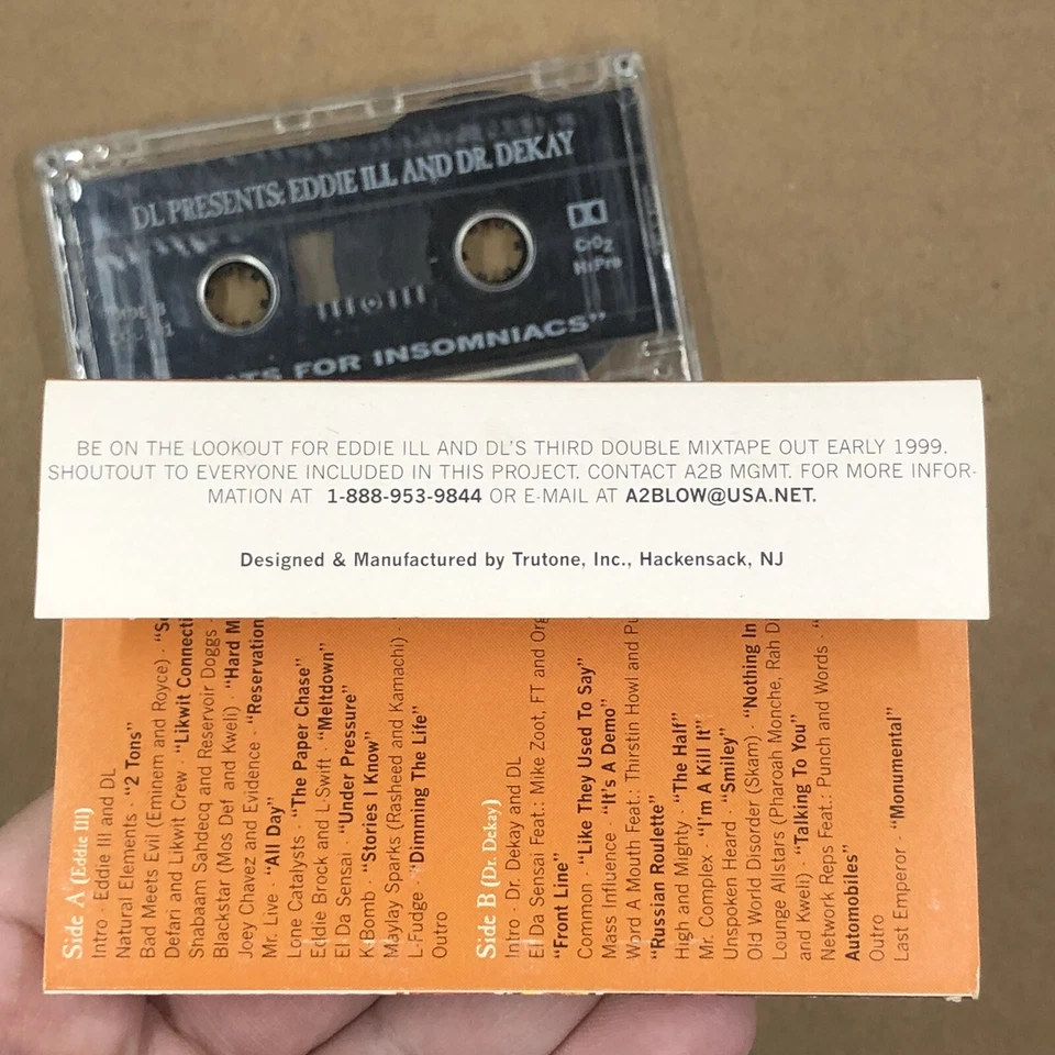 BEATS FOR INSOMNIACS Cassette Tape 90s DJ CUT UP DR DEKAY EDDIE ILL BLACK STAR - Image 4 of 4