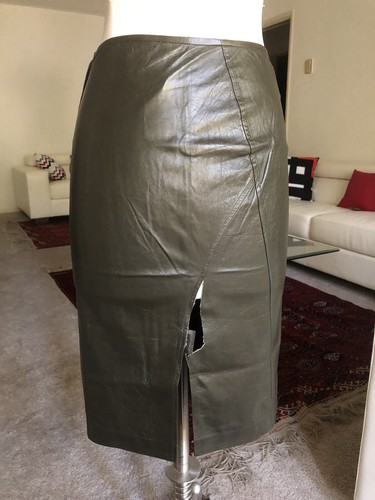 GUCCI DIRTY GREEN LEATHER SKIRT SIZE 40  - Afbeelding 4 van 15