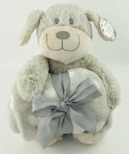 silver one sherpa plush stuffed animal and throw blanket
