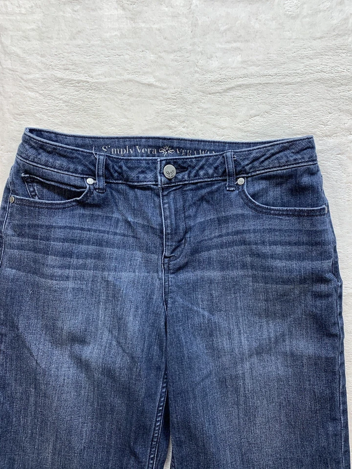 Pantalones cortos de mezclilla Simply Vera para mujer talla 8 tiro medio frente plano Vera Wang Foto 2 de 4