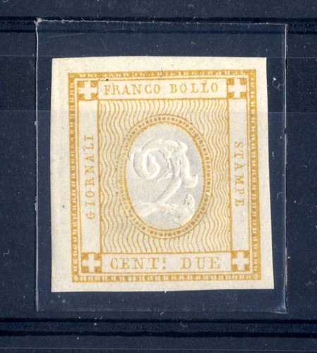 ITALIA - Regno 1862 Cifra 2c. in rilievo, in riquadro tipografico. Sardegna 1861