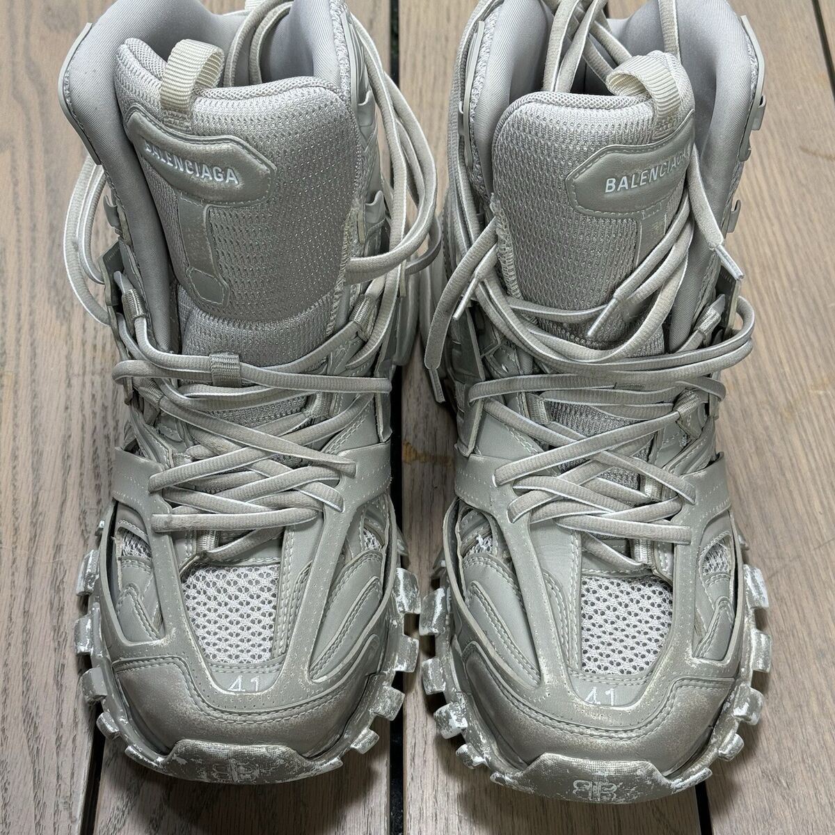 Balenciaga Track Hiking Boots Faded Beige Mens US Size 8 Balenciaga Track Hiking Boots Faded Beige Mens US Size 8