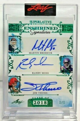 Martin Brodeur / Randy Moos / Jim Thome 2020-21 Blatt Superlativ Autogramm Auto