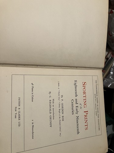SPORTING PRINTS OF 18th & EARLY 19th CENTURIES -1927-1ST Edition. F.Gordon Roe - Picture 6 of 12