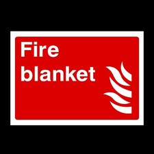 Fire Blanket Plastic Sign OR Sticker - A6 A5 A4 (FE15)