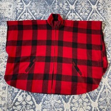 Vintage Womens Bemidji Woolen Mills Wool Zip Up Poncho Cloak Sz Xl/2xl Usa