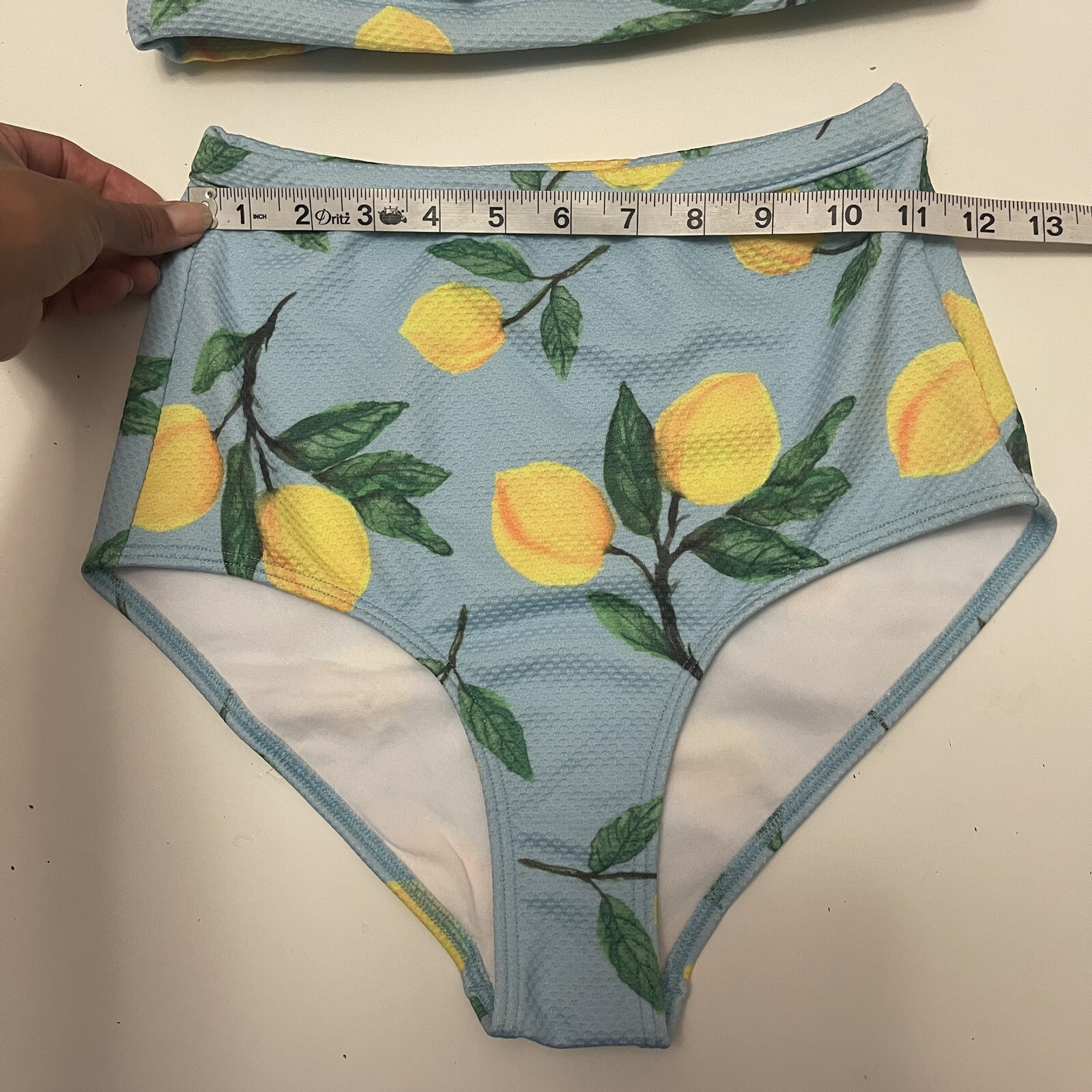 MODCloth Vintage Retro Style High Waist 2 pc 🍋 Lemons Blue Size S | eBay