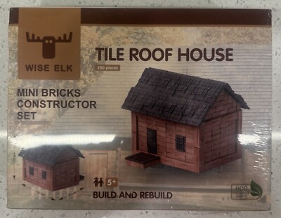 Tile Roof House Mini Bricks Construction Ceramic Brick Building Set Wise Elk (O)