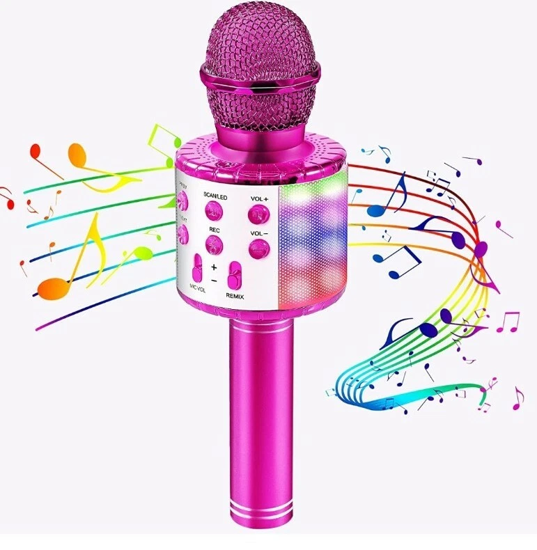 Microphone for Kids Kids Microphone for Singing with LED Lights Bluetooth
