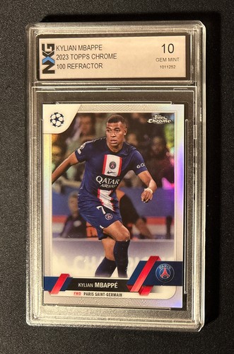 Kylian Mbappe 2023 Topps Chrome  Refractor #100 Graded NXG 10 Gem Mint