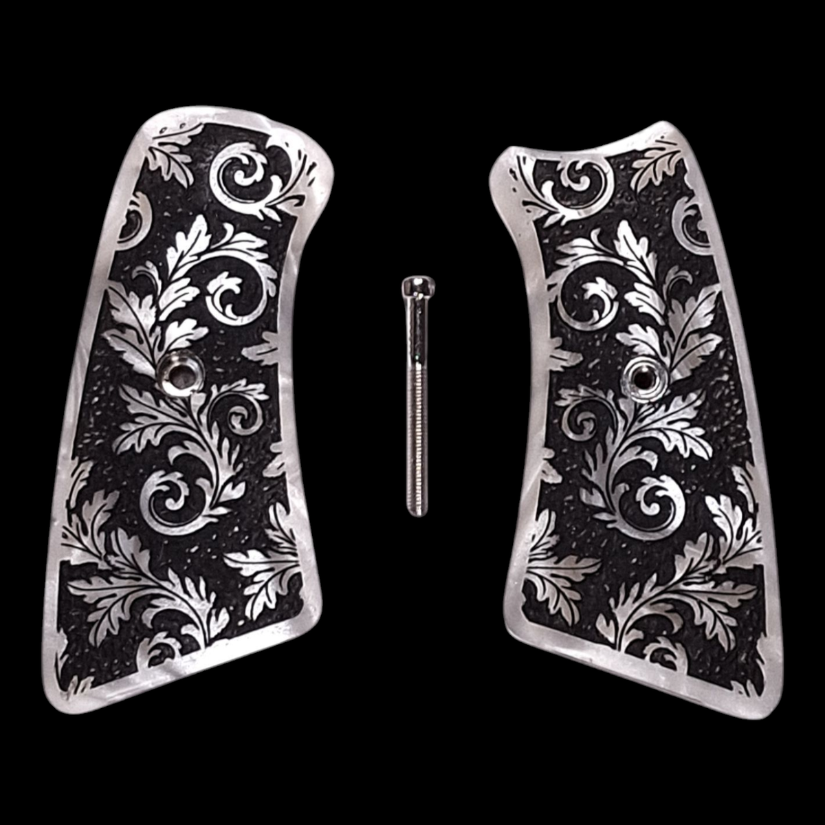 Pearl Floral Scroll Ruger GP100 / Super Redhawk Grip Inserts | eBay
