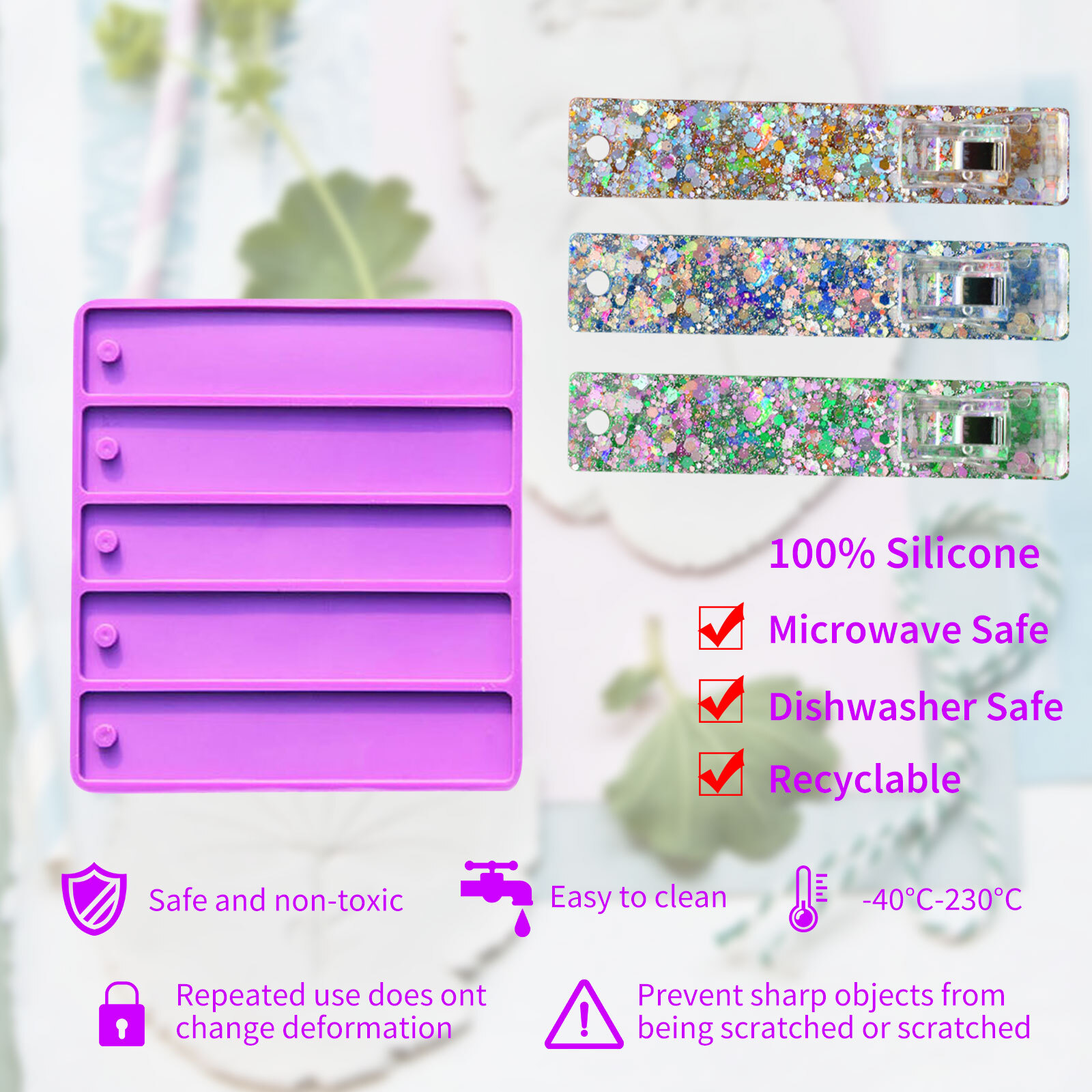 Credit Card Puller Silicone Molds Set DIY Bank Card Grabber Bookmark