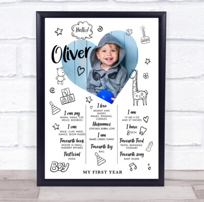 Jedes Alter Geburtstag Lieblingssachen Interessen Meilensteine Doodle Boy Fotodruck