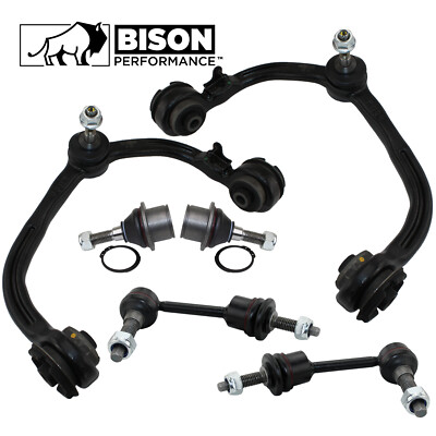 Bison Performance 6pc Front Upper Control Arm Sway Bar Link Kit For Ford Lincoln