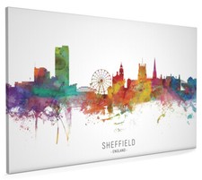 Sheffield Skyline, Poster, Canvas or Framed Print, watercolour painting 6550