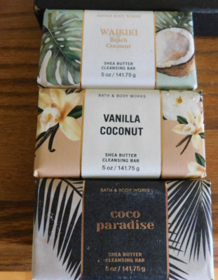 Vanilla Coconut & Waikiki Beach & Coco Para Cleansing Bar 5 oz Bath & Body Works