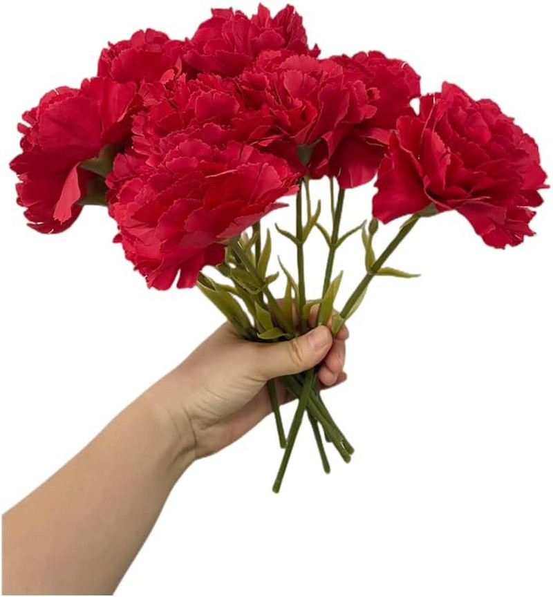 11 Inch Bouquets 10 Stem Carnations,Outdoor UV Resistant No Fade Artificial F...