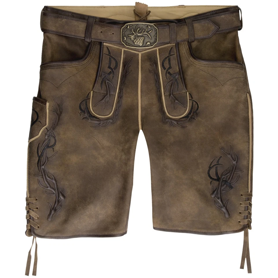 Spieth & Wensky Eldorado Pantalon en Cuir avec Ceinture Homme Bavarois Pantalon - Photo 1/1