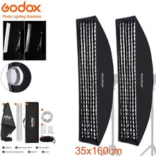 US 2x Godox 35x160cm Honeycomb Grid Softbox Bowens Mount fr Wedding Studio Photo