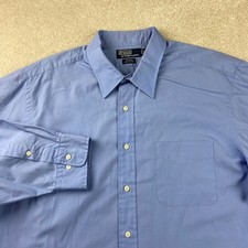 Polo Ralph Lauren Andrew Button Down Mens 18 34/35 Blue Cotton Long Sleeve Shirt