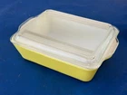 Vintage Pyrex 503 Baking Dish With Lid Refrigerator Dish Yellow 1 1/2 QT 503-B
