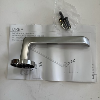Signature Hardware Drea Wall Mounted Toilet Paper Holder Brushed Nickel New E55