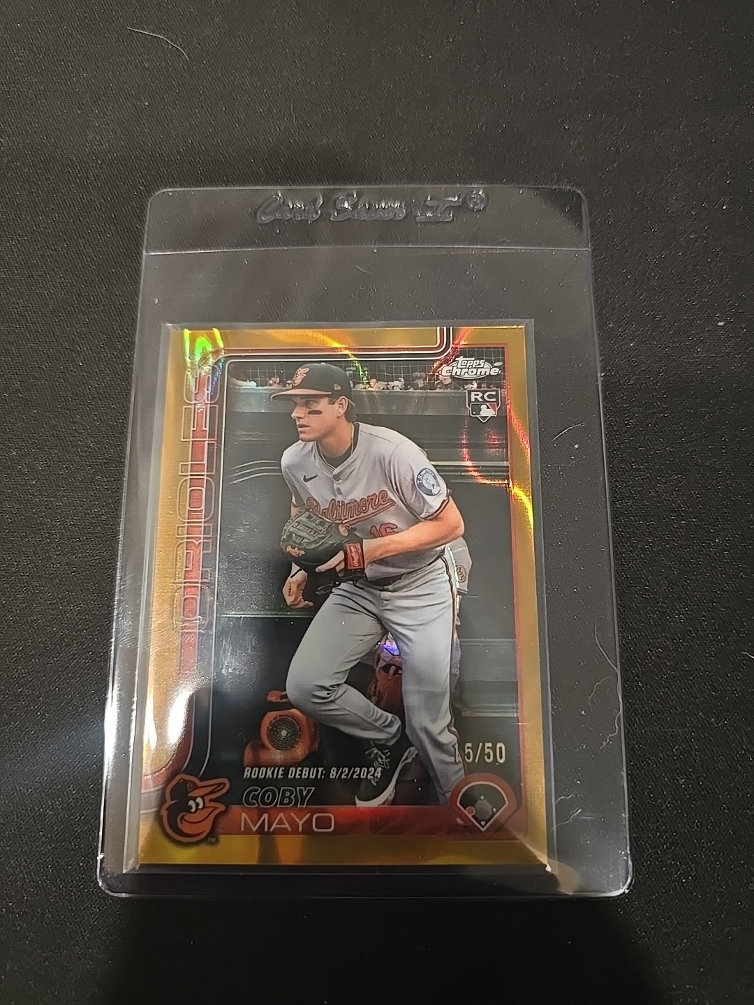 2025 Topps Chrome Update Coby Mayo Gold Lava /50 #USC94 Baltimore Orioles Rookie