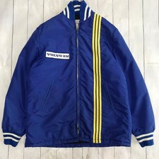 Volvo Racing Jacket M Blue Nylon Padded Lightning Two Way Zip Canada Made