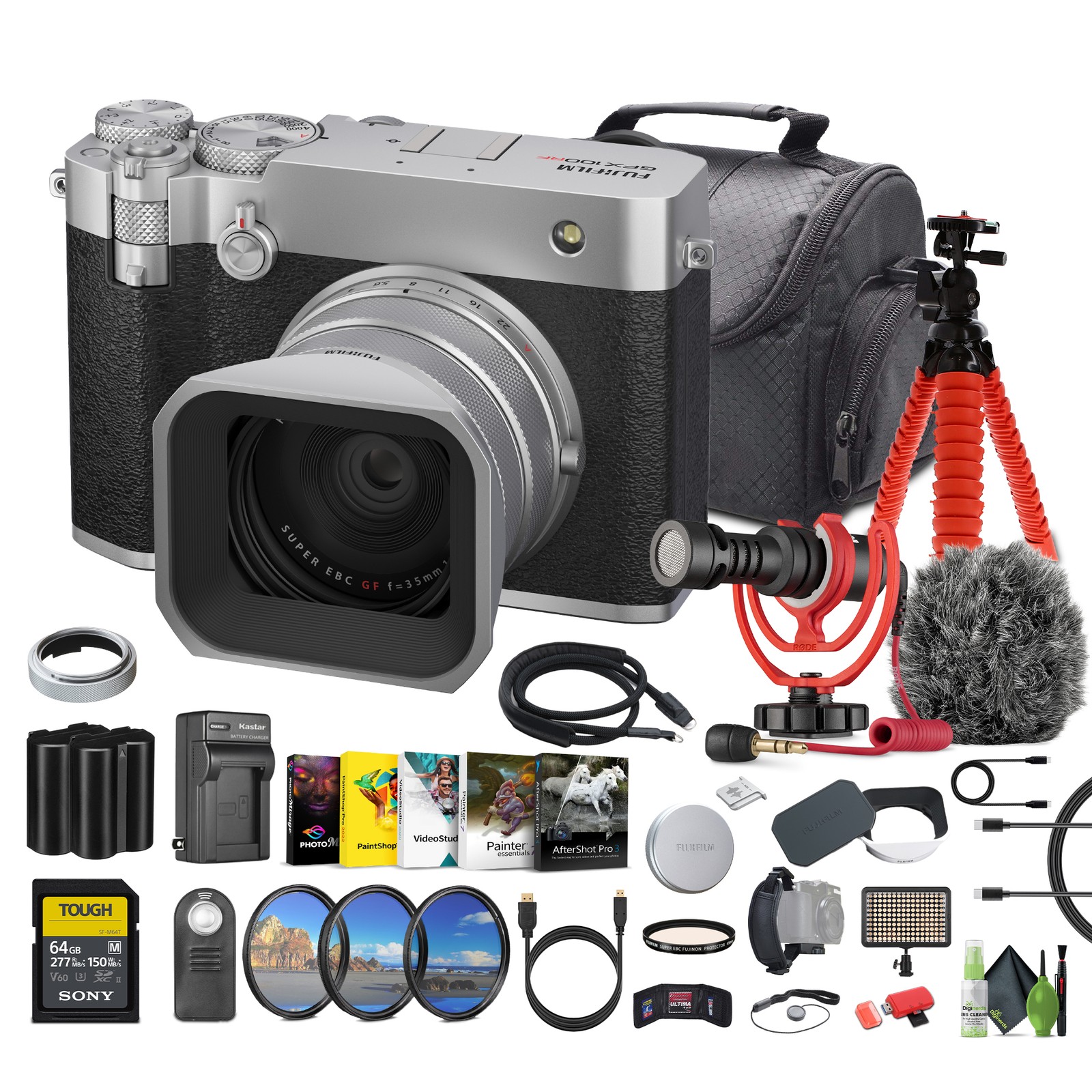 FUJIFILM GFX100R 102MP Mirrorless Camera Silver Bundle with Accessories-image