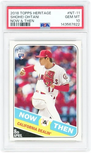 Shohei Ohtani Angels 2018 Topps Heritage Now & Then #NT-11 PSA 10 Rookie Card