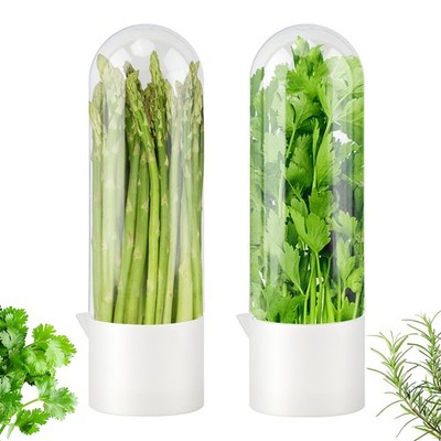 2 Pack Cilantro Container for Fridge, Vertical Herb Keeper for Refrigerator, ...