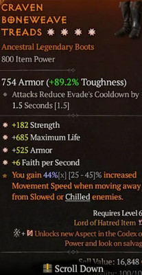 Diablo 4 S11 Season 11 Boots 4GA Strength max life armor and 6 faith per second