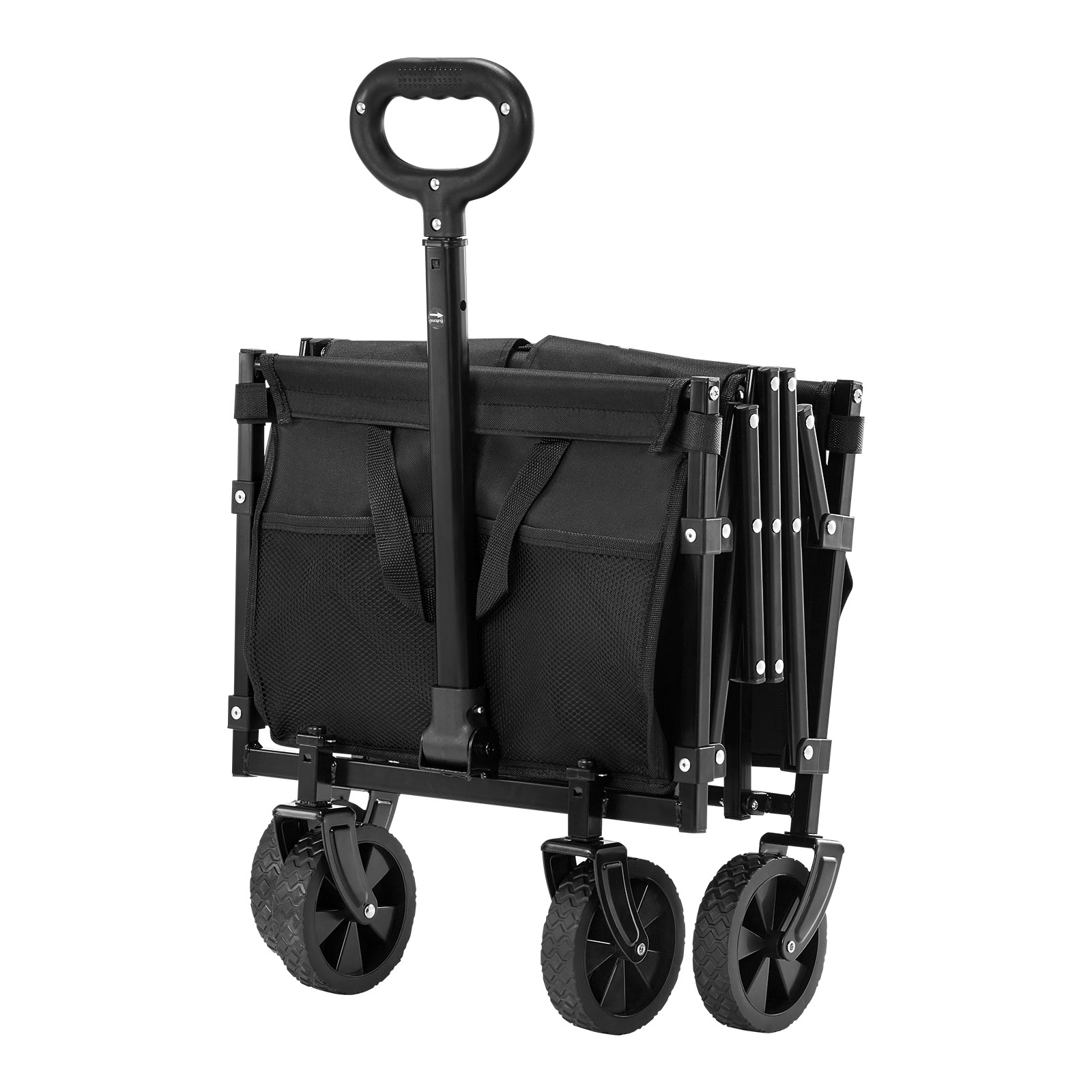 Chariot de jardin transport pliable robuste extérieur 120 L noir chariot à main 100kg