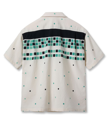 STAR OF HOLLYWOOD SH39717 DOBBY COTTON OPEN SHIRT SQUARE Japan New